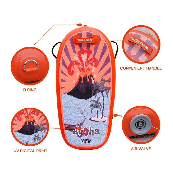 Kid Inflatable Paddle Board Bodyboard - Orange - Canada