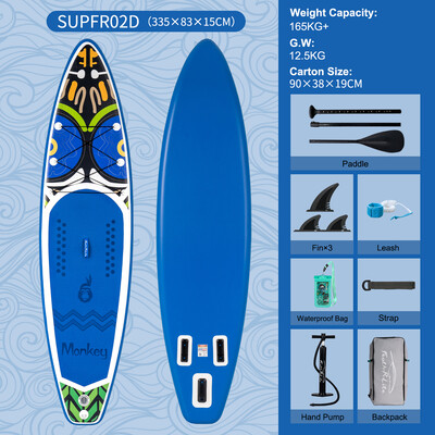 Inflatable Surfing Paddle Board 11' - Monkey Blue - Canada