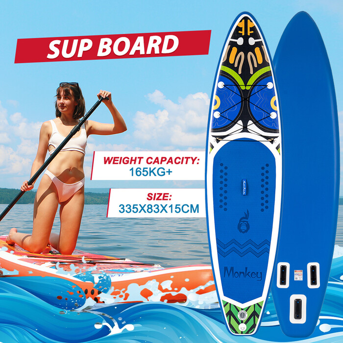 Inflatable Surfing Paddle Board 11' - Monkey Blue - Canada