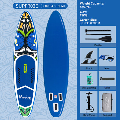 Inflatable Surfing Paddle Board 11'6" - Monkey Blue - Canada