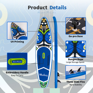 Inflatable Surfing Paddle Board 11'6" - Monkey Blue - Canada