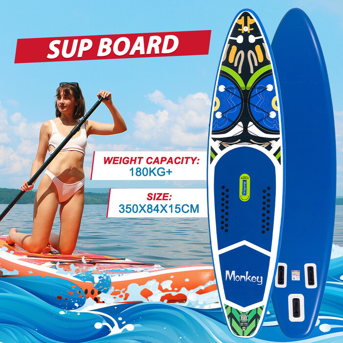 Inflatable Surfing Paddle Board 11'6" - Monkey Blue - Canada