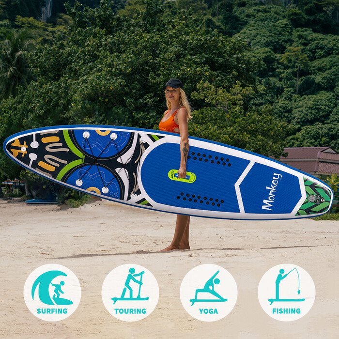 Inflatable Surfing Paddle Board 11'6" - Monkey Blue - Canada