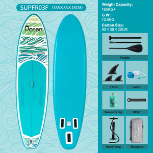 Inflatable Surfing Paddle Board 11' - Ocean Sky Blue - Canada