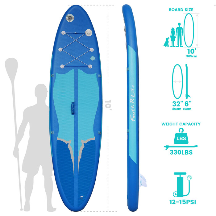 Inflatable Surfing Paddle Board 11' - Blue - Canada