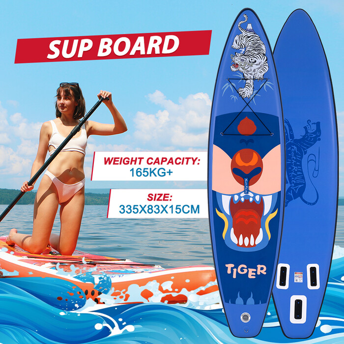 Inflatable Surfing Paddle Board 11' - Tiger Blue - Canada