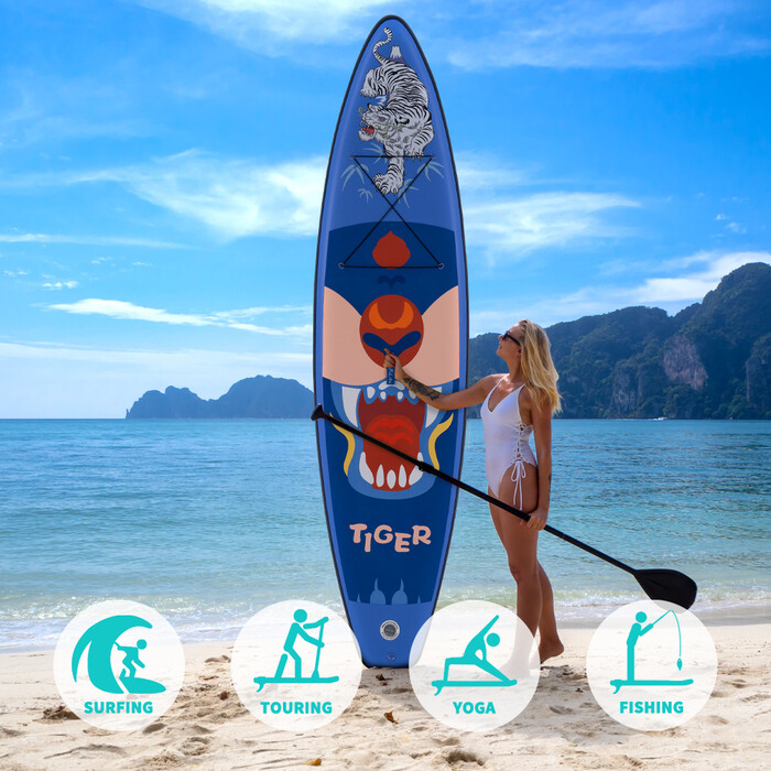 Inflatable Surfing Paddle Board 11' - Tiger Blue - Canada