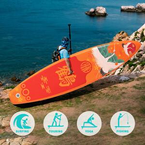 Inflatable Surfing Paddle Board 11' - Orange Crane - Canada