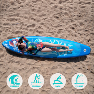 Inflatable Surfing Paddle Board 11' - Lucky Blue - Canada