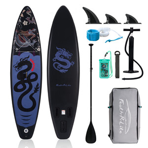 Inflatable Surfing Paddle Board 11' - Black Dragon - Canada