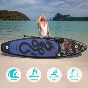 Inflatable Surfing Paddle Board 11' - Black Dragon - Canada