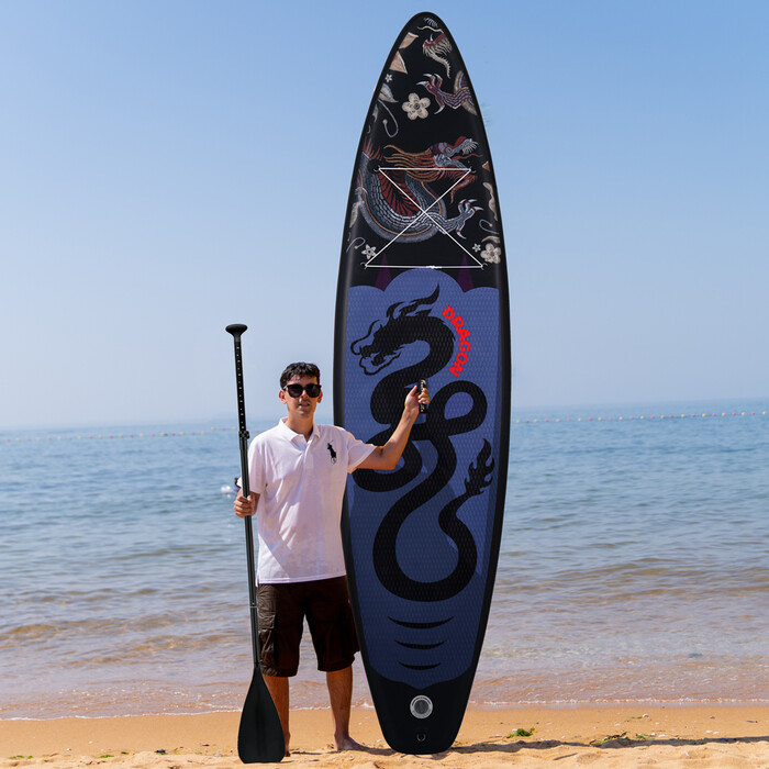 Inflatable Surfing Paddle Board 11' - Black Dragon - Canada